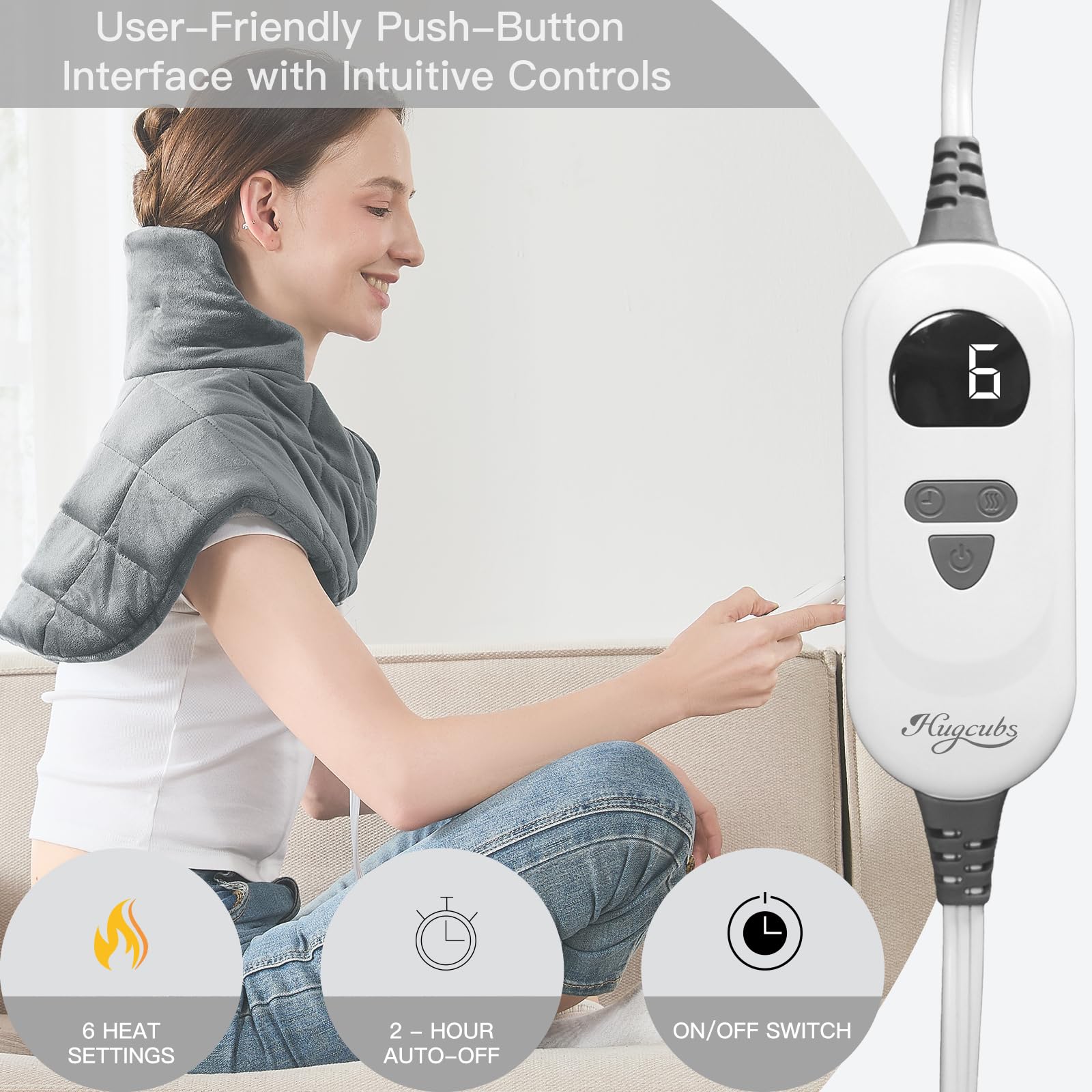 Hugcubs gift-ready heating pad for mom and dad.