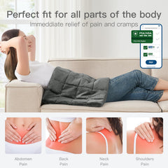 Hugcubs weighted heating pad XL 17x33 detachable controller enables precise heat control.