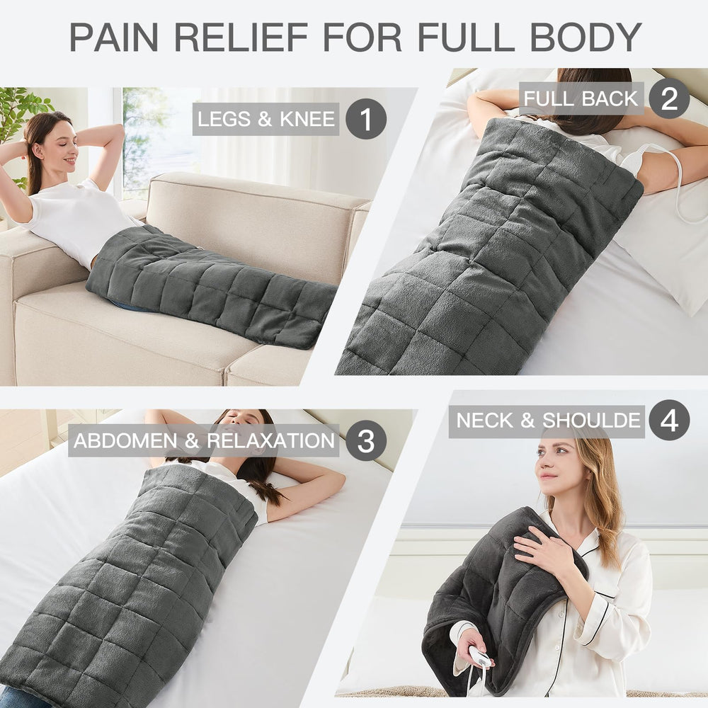 Hugcubs weighted heating pad XL 17x33 temperature display for easy customization.