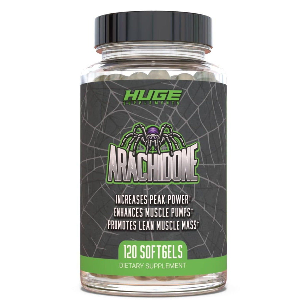 Huge Supplements Arachidone bottle pour supports lean muscle goals.