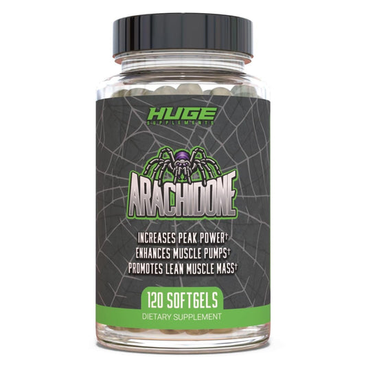 Huge Supplements Arachidone bottle pour supports lean muscle goals.