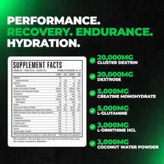 Huge Supplements Formula XII scoop shows fast-digesting carbs for peak performance.