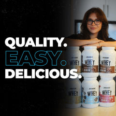 Huge Whey 12g EAAs close-up highlights essential amino acids support