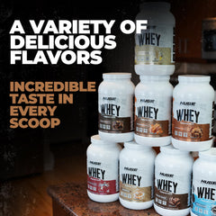 Huge Supplements Huge Whey nutrition panel shows EAAs for recovery focus.