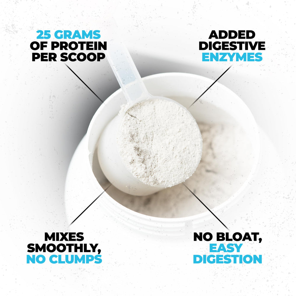 Huge Whey pouring into a glass demonstrates quick post-workout fueling