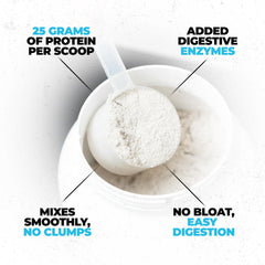 Huge Whey pouring into a glass demonstrates quick post-workout fueling