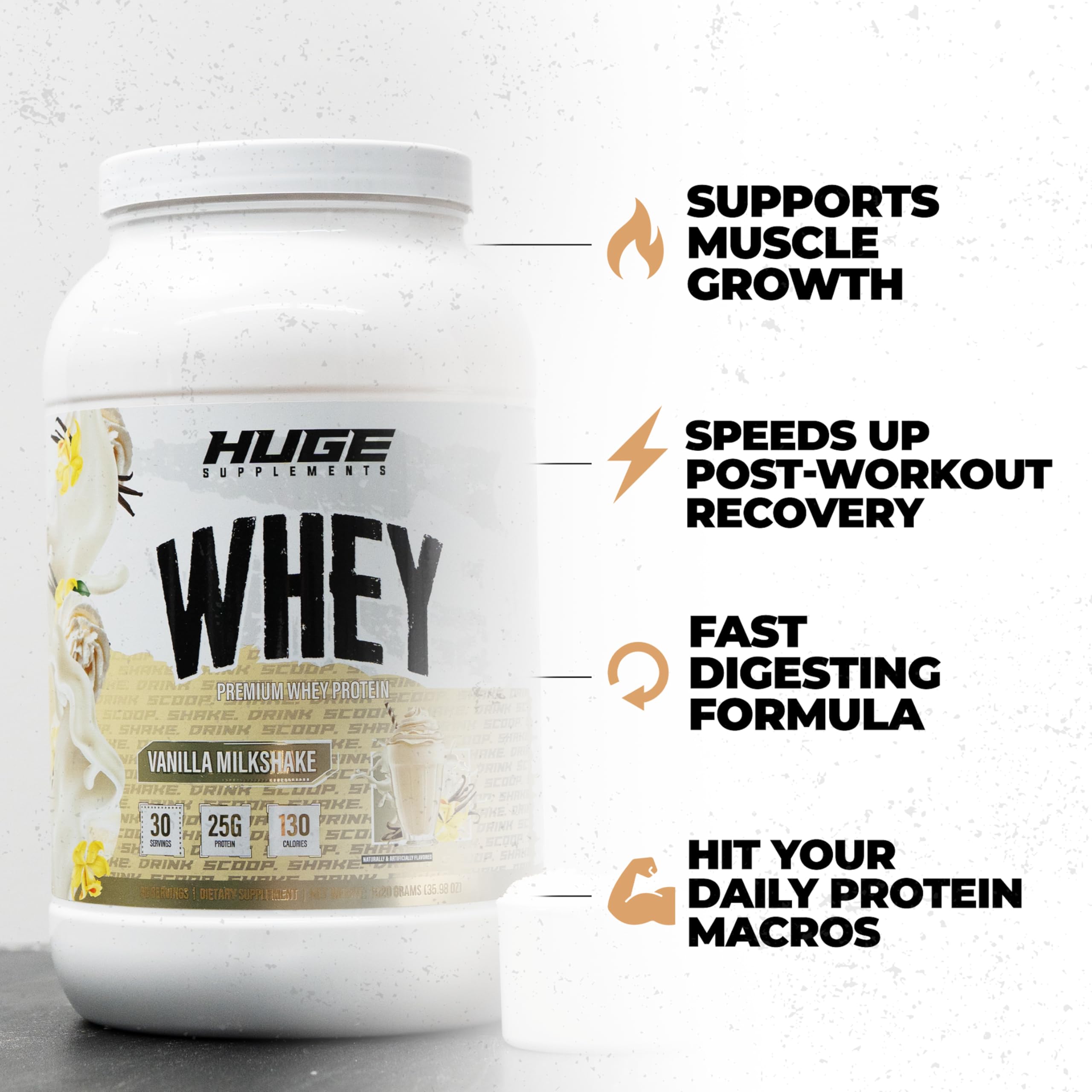 Huge Whey shaker with powder mixing into liquid for smooth post-workout shake
