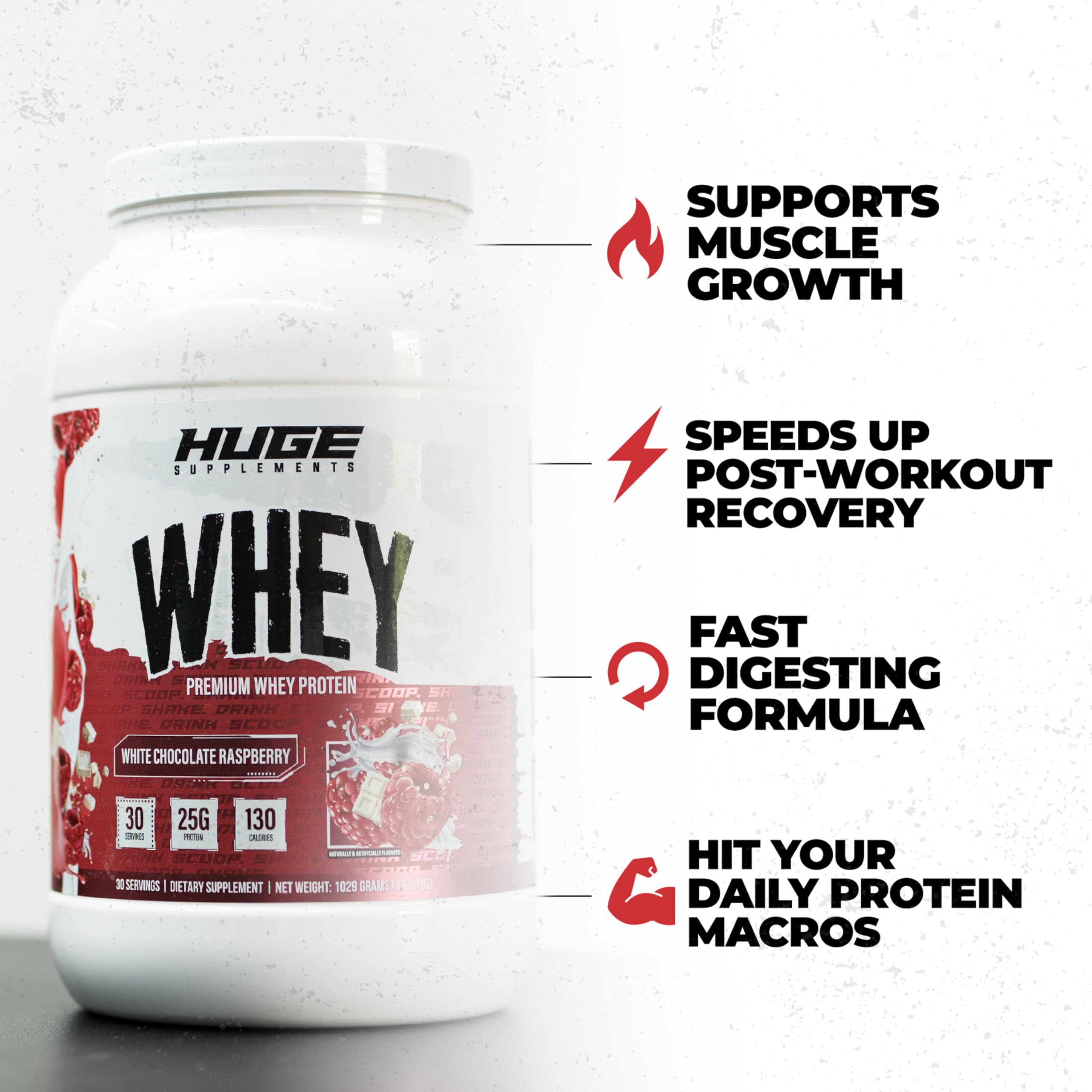 Huge Whey shaker for quick, smooth mixes after training