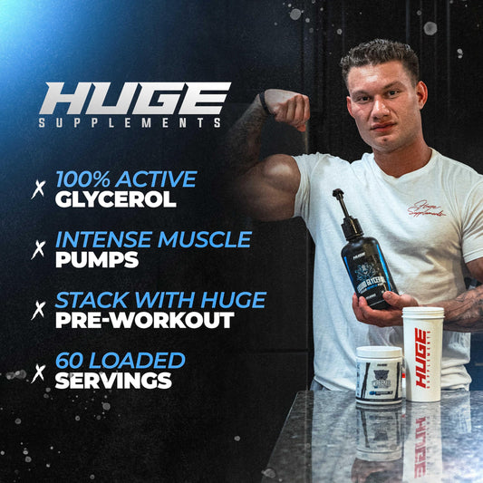 Huge Supplements Liquid Glycerol promotes fuller muscles and enhanced pumps during training.