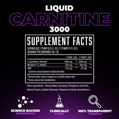 Huge Supplements Liquid L-Carnitine 3000 being poured into a glass for quick mix.