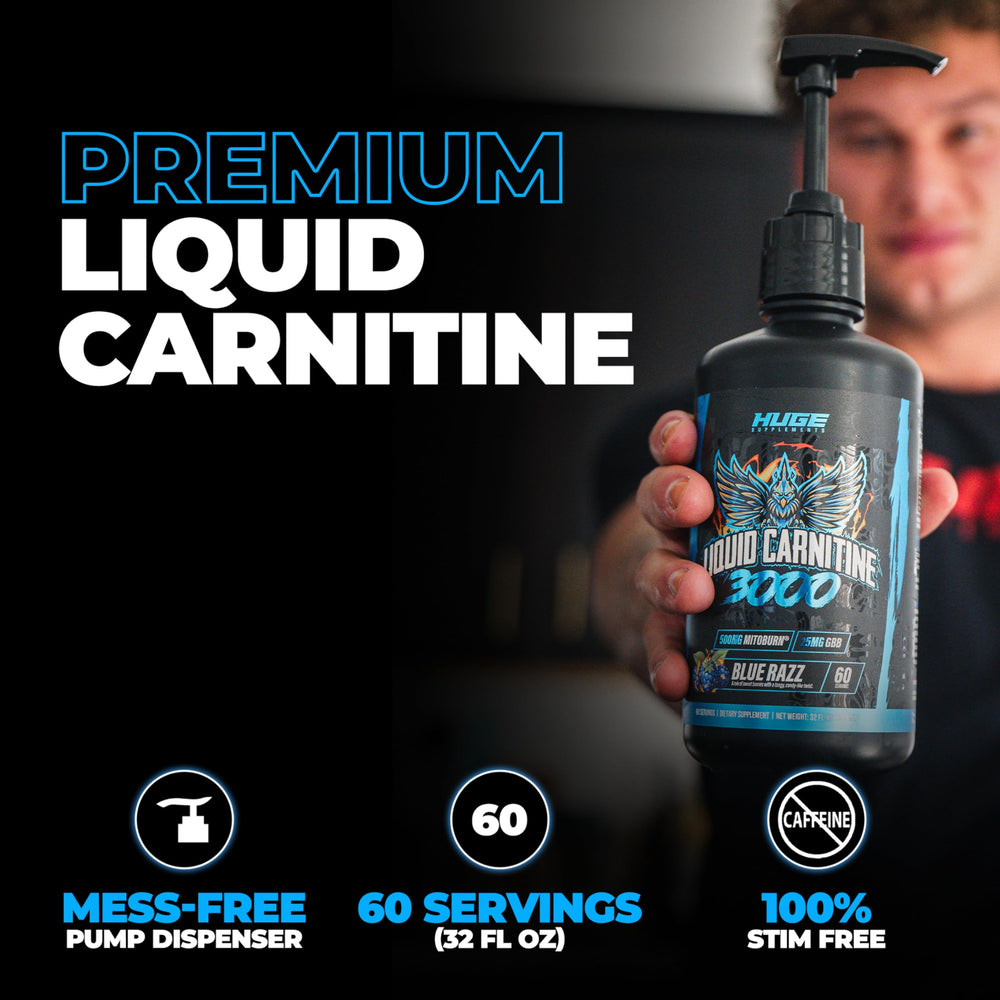 Huge Supplements Liquid L-Carnitine 3000 with MitoBurn 500mg highlights supportive ingredients