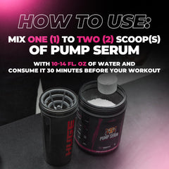 Huge Supplements Pump Serum athlete during workout emphasizing focus and pumps