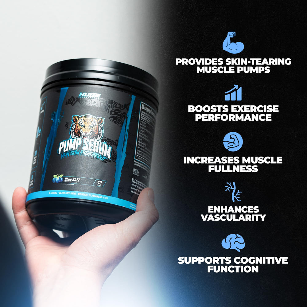 Huge Supplements Pump Serum pouring shows quick mix and smooth texture.