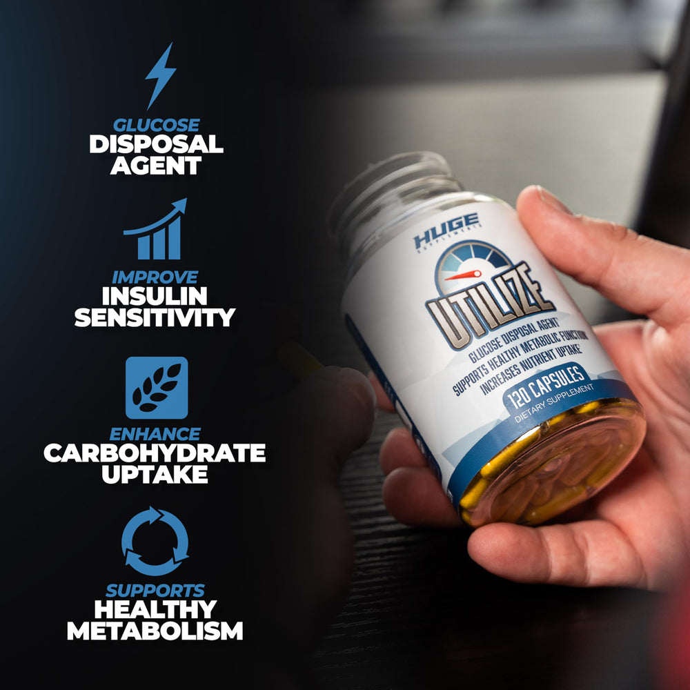Huge Supplements Utilize packaging box front with product details