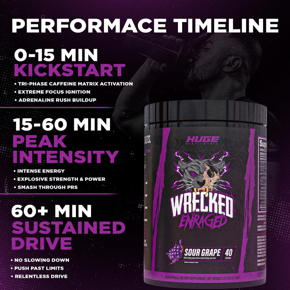 Huge Supplements Wrecked Enraged athlete in gym demonstrates extreme energy