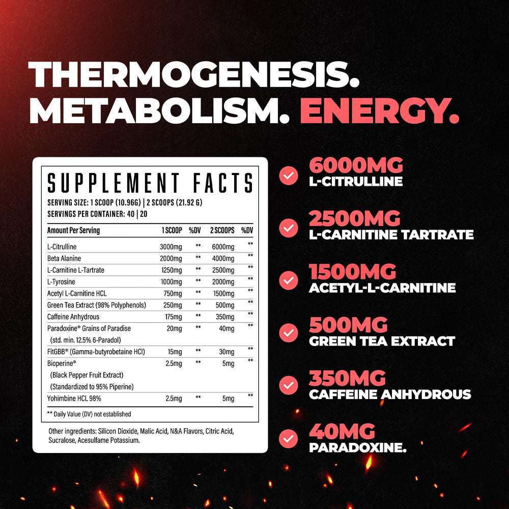 Huge Supplements Wrecked Inferno measuring scoop for consistent pre-workout dosing.