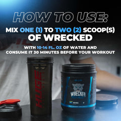 Huge Supplements Wrecked powder dissolving in water with a smooth mix