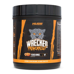 Huge Supplements Wrecked Pre Workout bottle pour shows smooth mix and energizing intake for workouts.
