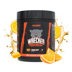 Huge Supplements Wrecked training-session usage demonstrating ready-to-workout setup