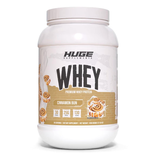 Huge Whey protein powder bottle for daily muscle support and convenient nutrition
