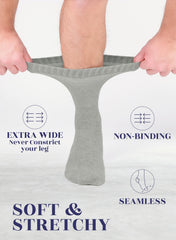 Hugh Ugoli extra-wide top detail highlighting non-binding fit for circulation.