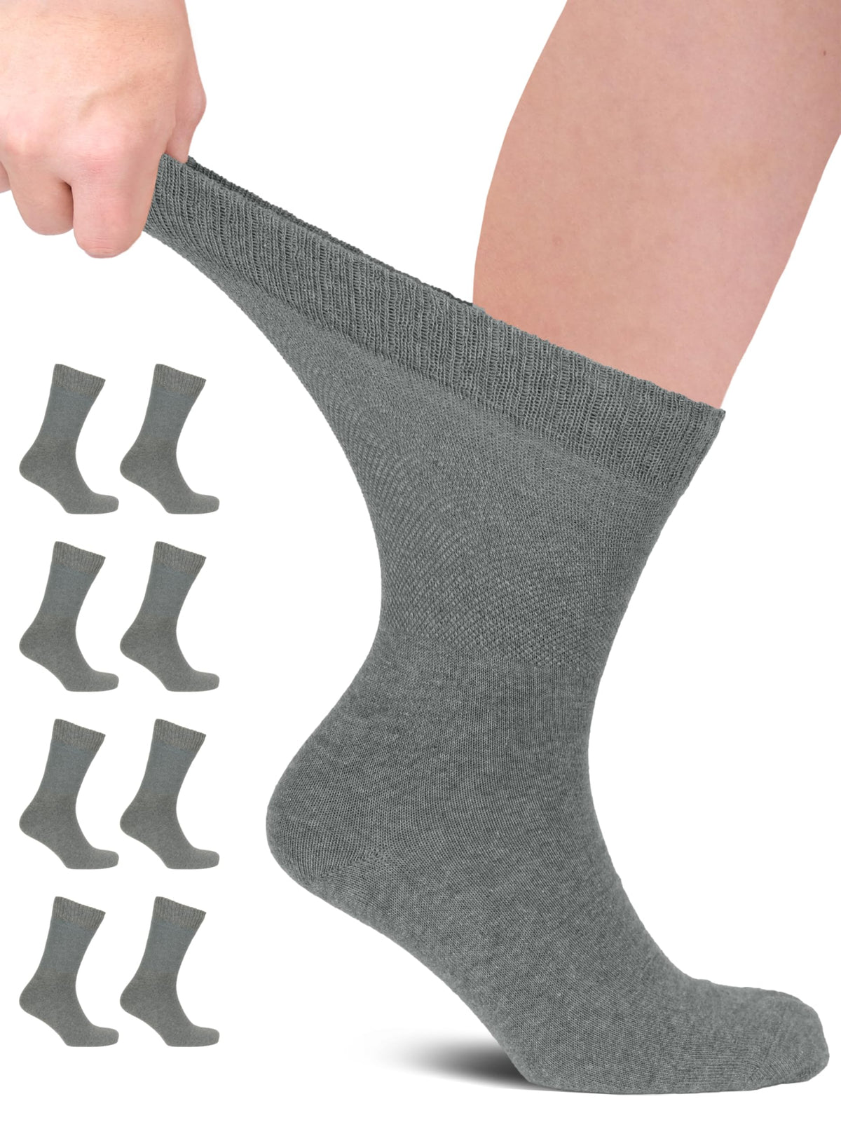 Hugh Ugoli men's cotton diabetic crew socks with seamless design for all-day comfort.