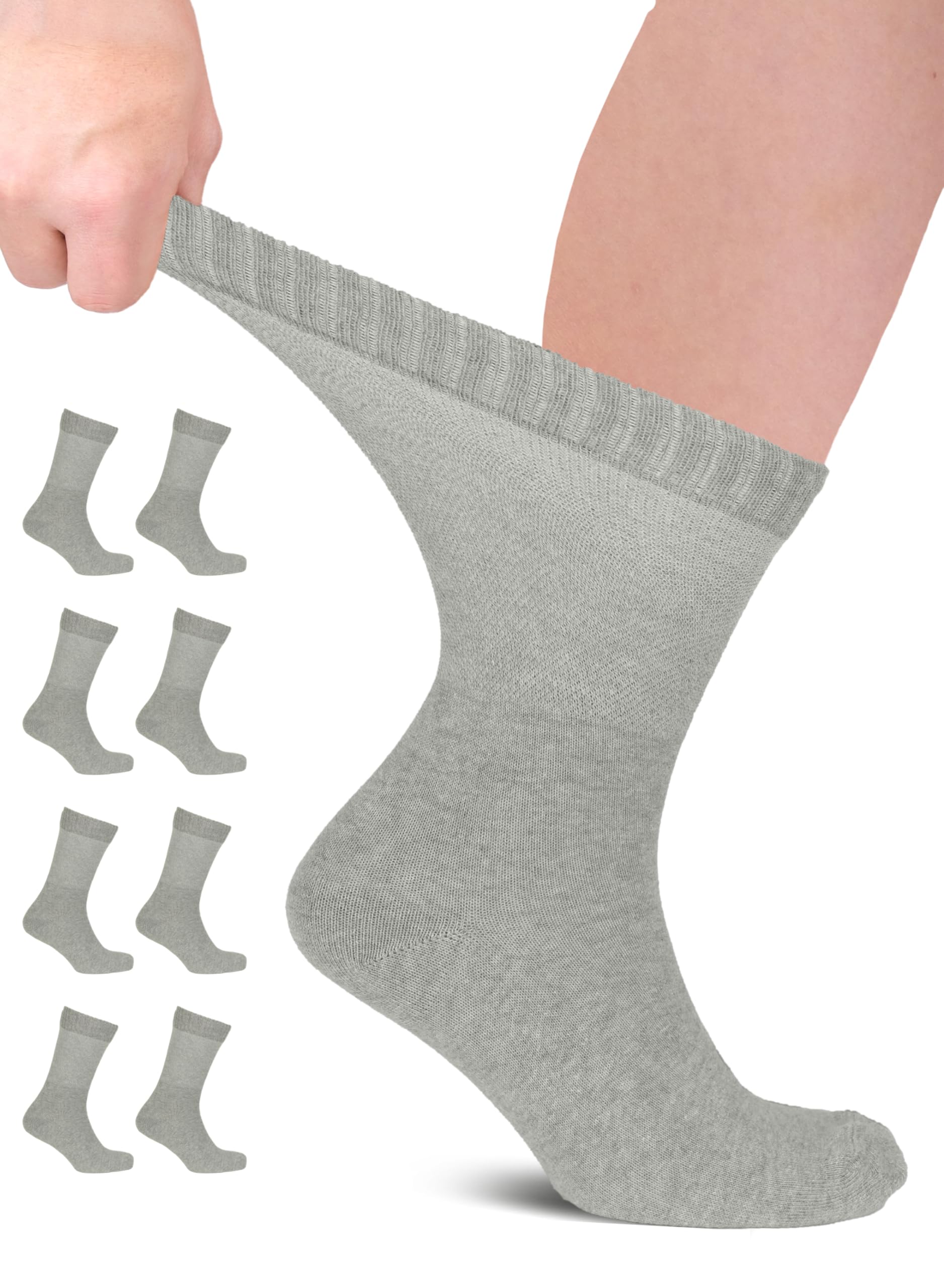 Hugh Ugoli men's diabetic crew sock close-up showing breathable cotton for sensitive feet.