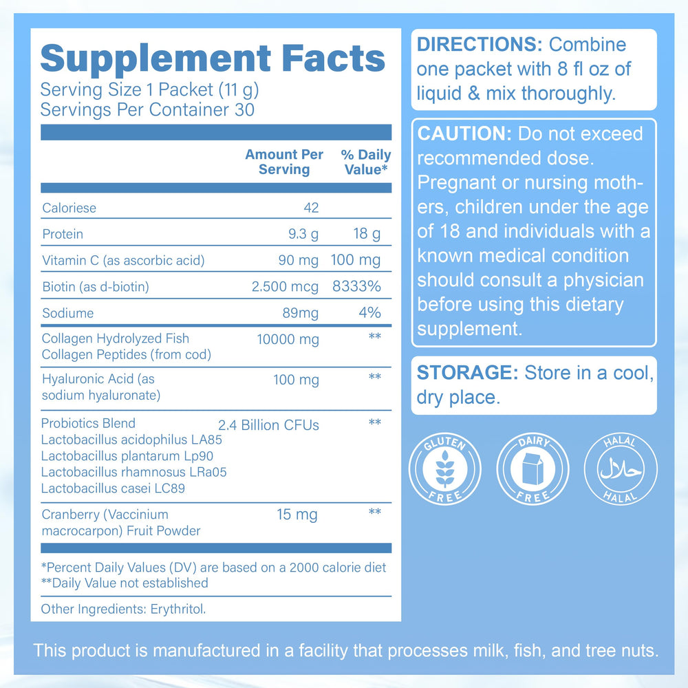 HUGROSE unflavored collagen powder dissolves easily in beverages.