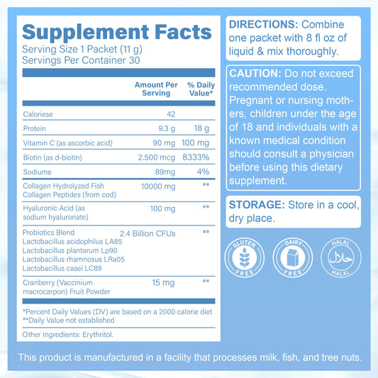 HUGROSE unflavored collagen powder dissolves easily in beverages.