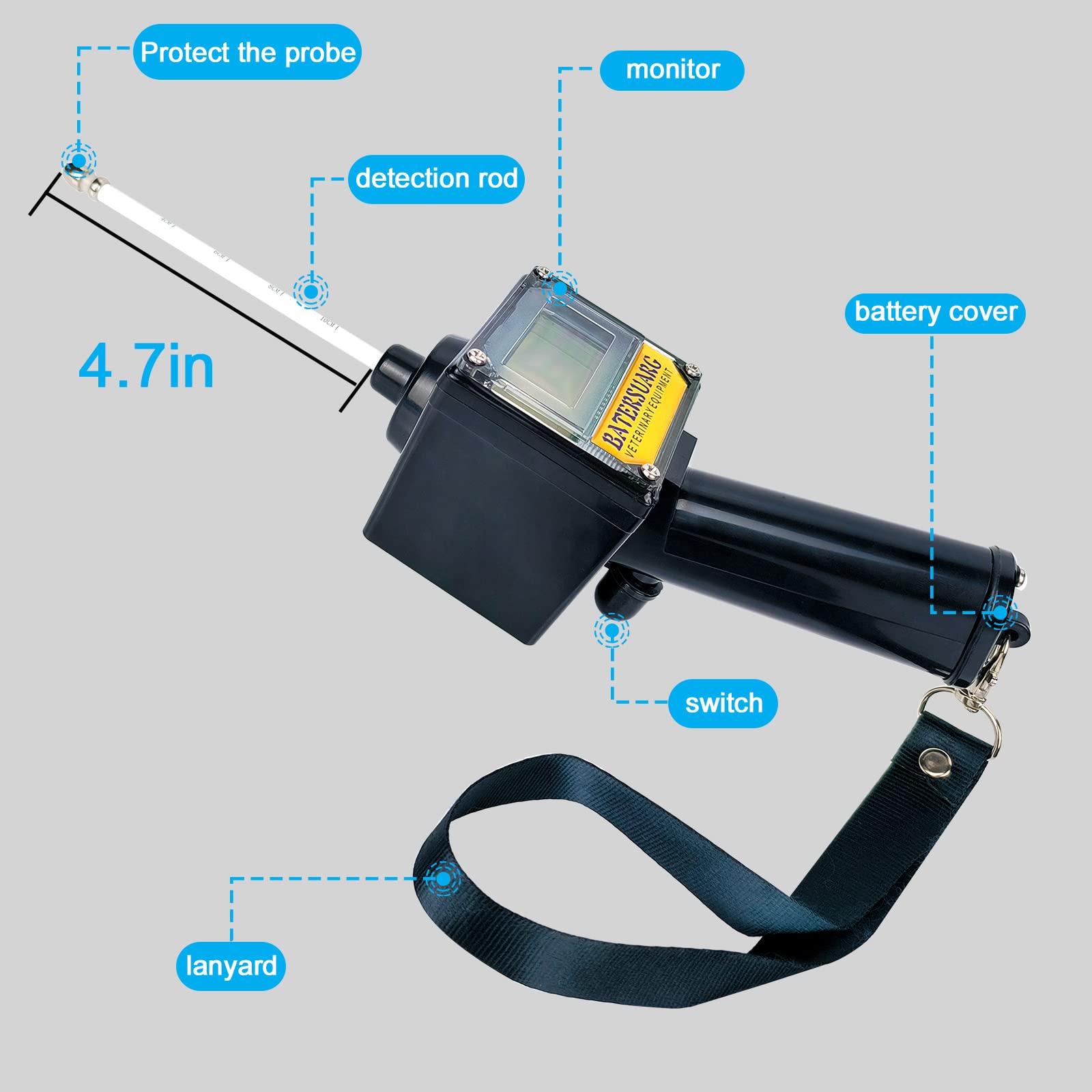 HUHKOUAE detector probe close-up with smooth tip for safe use