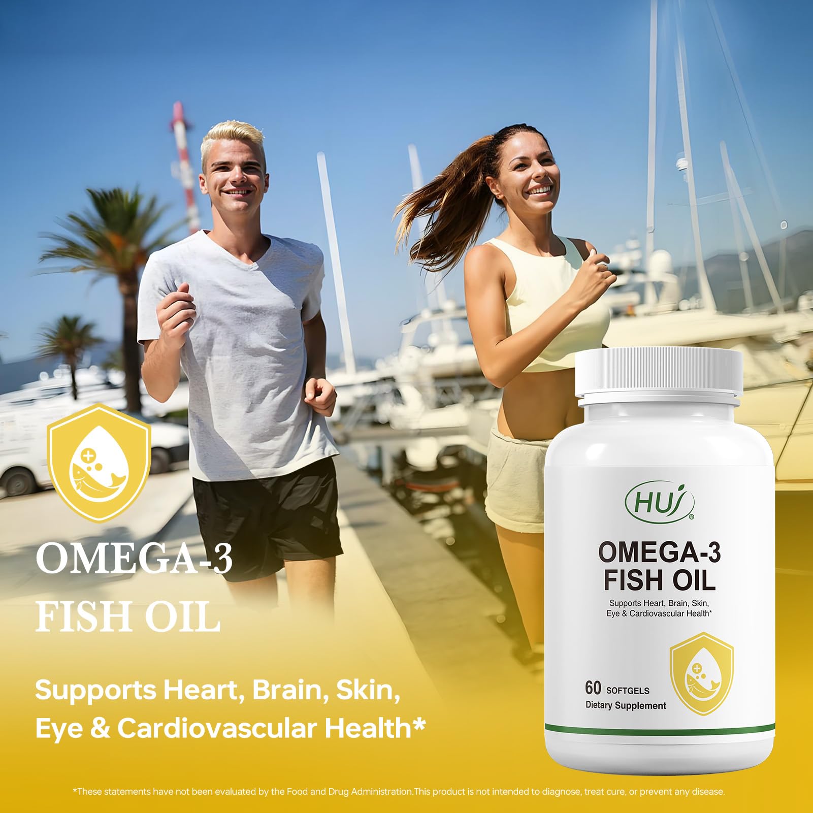 HUJ Omega-3 from Norway, pure deep-sea fish sourcing for quality.