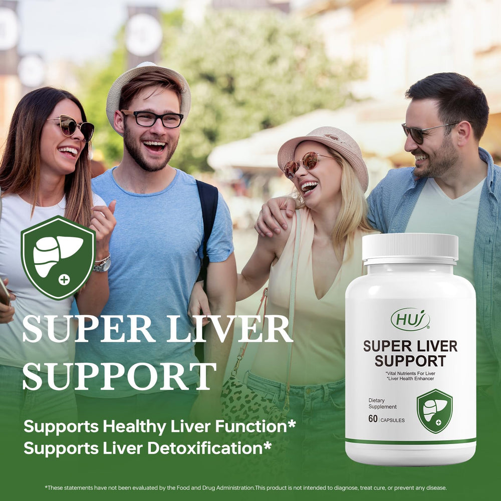 HUJ Super Liver Support ingredients milk thistle highlight potent herbal blend for liver support.