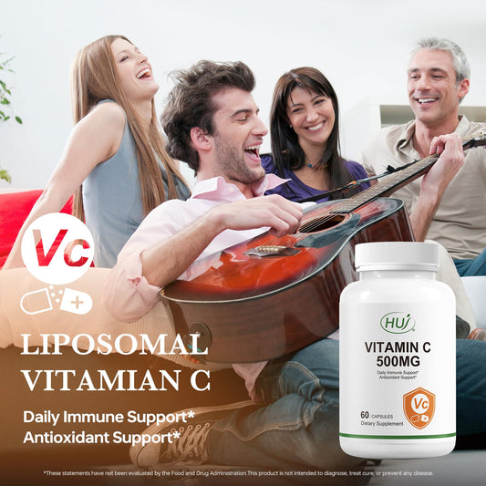 HUJ Vitamin C capsules arranged for easy daily use.