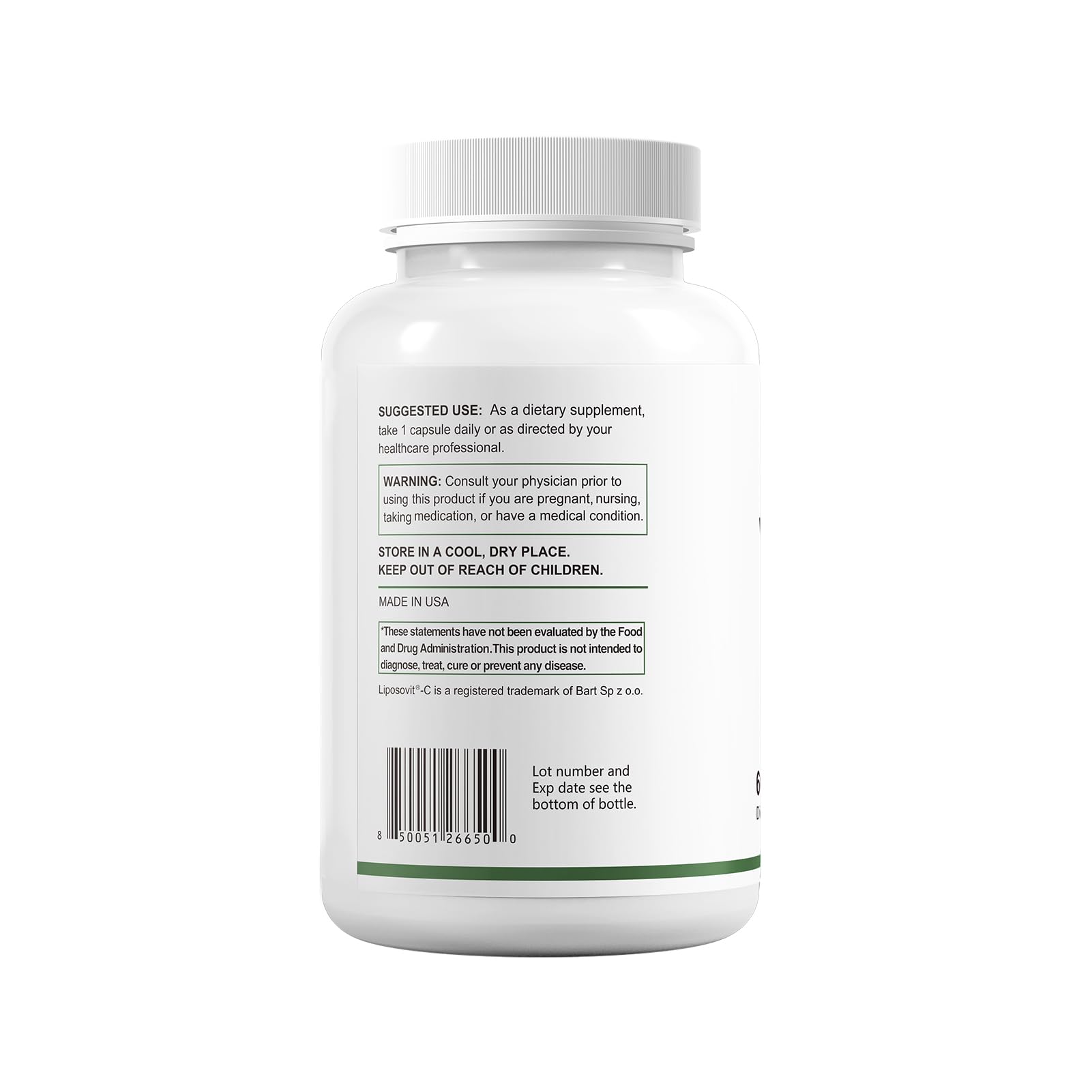 HUJ Vitamin C 500mg capsule pouring into glass for daily use.