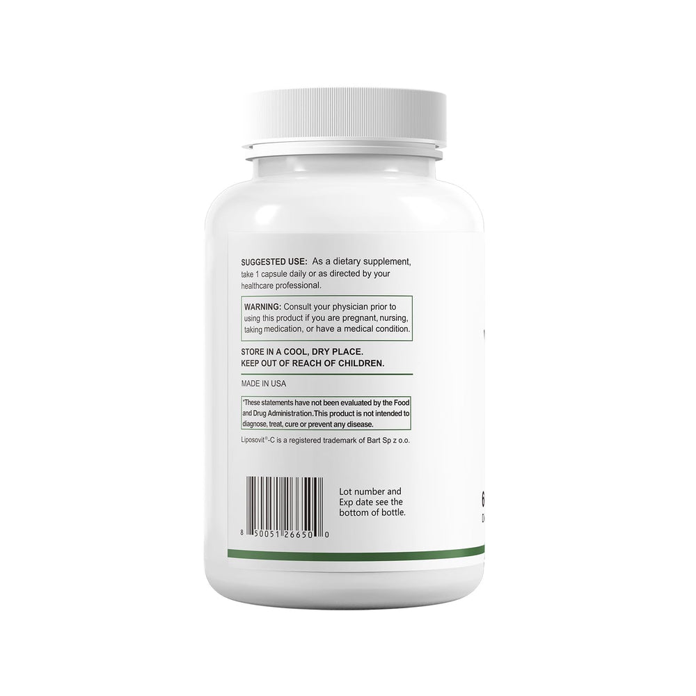 HUJ Vitamin C 500mg capsule pouring into glass for daily use.