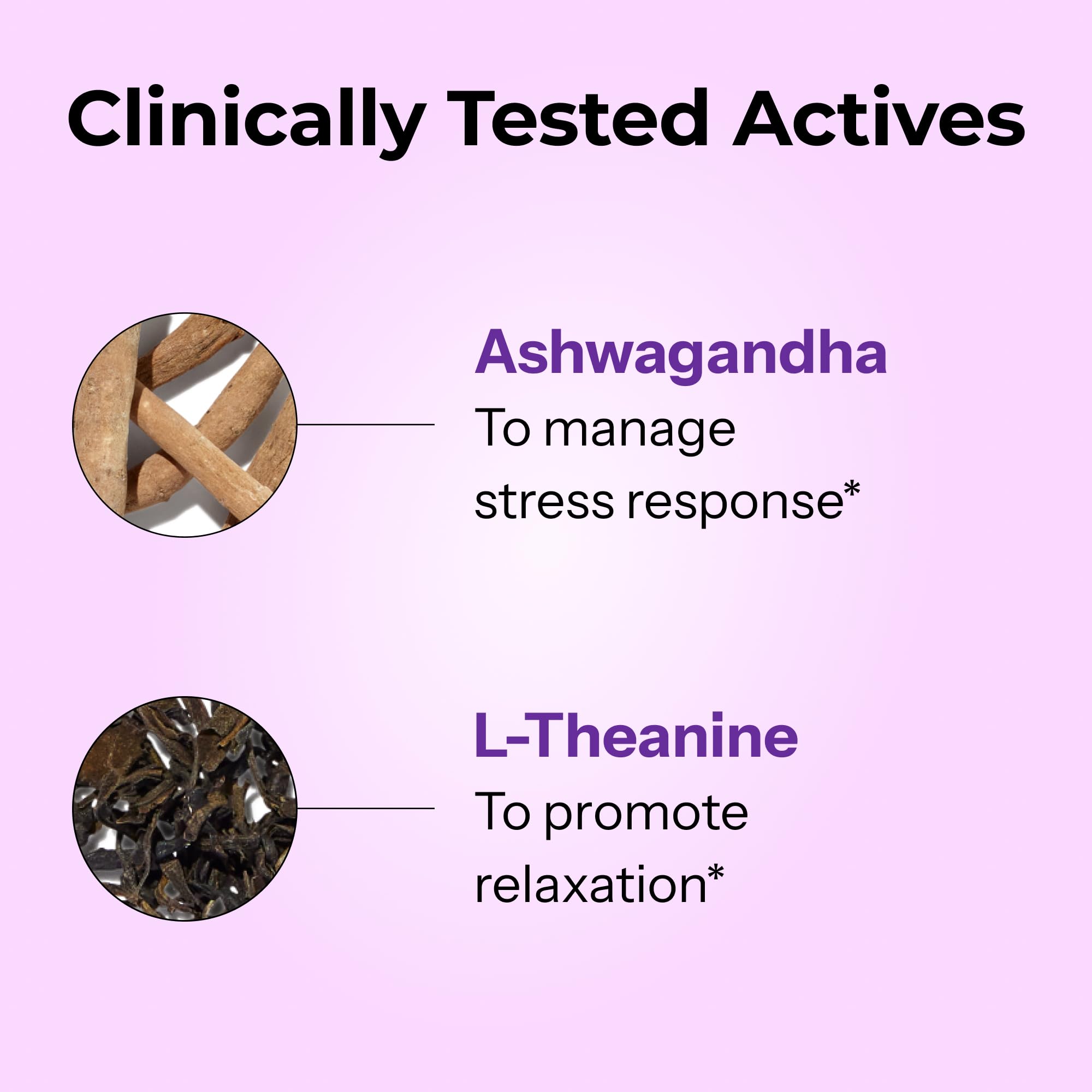 Label highlights Sensoril ashwagandha and L-theanine ingredients.