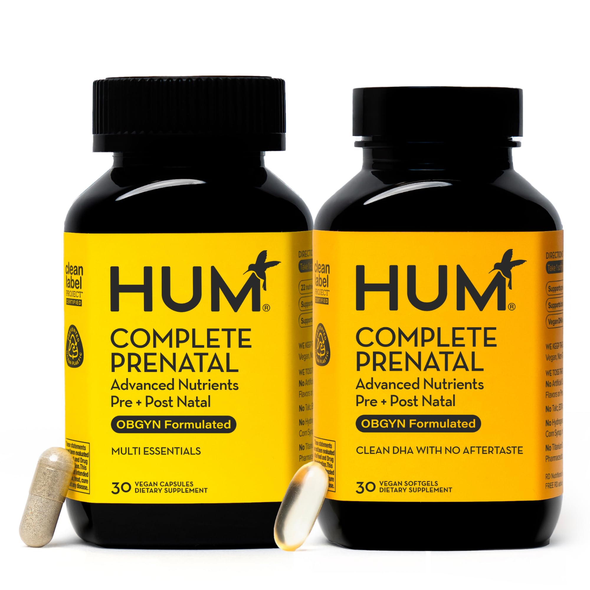 HUM Complete Prenatal bottle front view for daily prenatal support