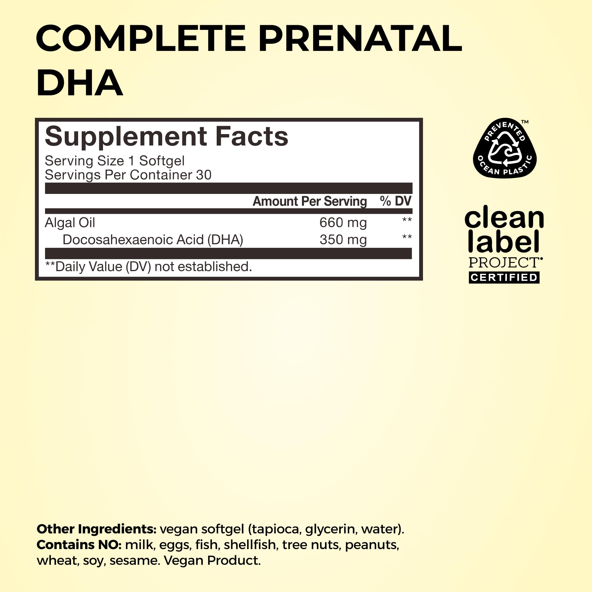 HUM Complete Prenatal Clean Label Project certification badge