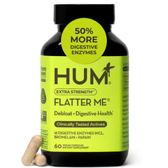HUM Flatter Me capsules bottle offers convenient daily digestive support