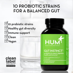 HUM Gut Instinct daily-use capsule for convenient, anytime digestion support