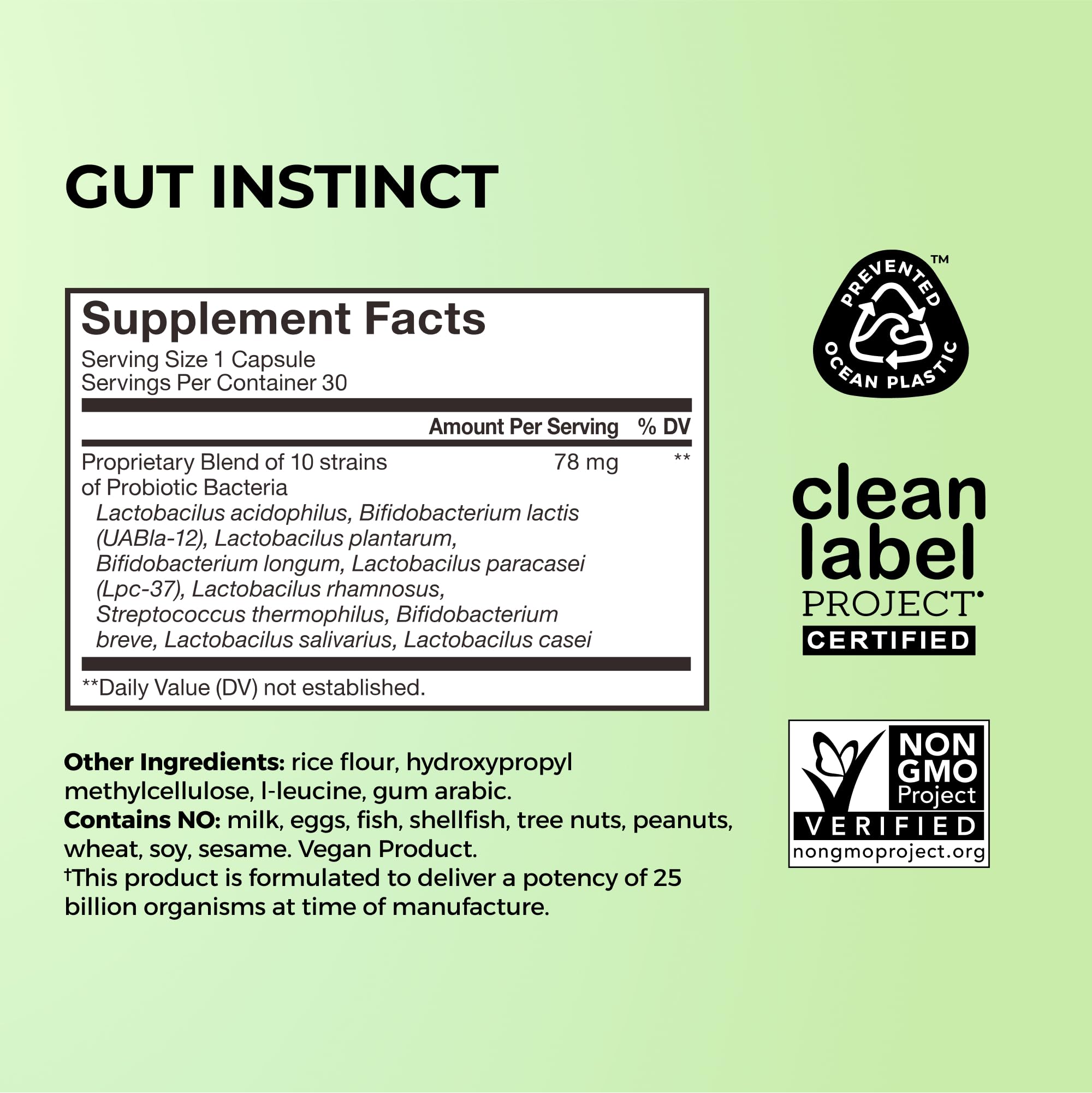 HUM Gut Instinct vegan formula with clean-label ingredients for purity.