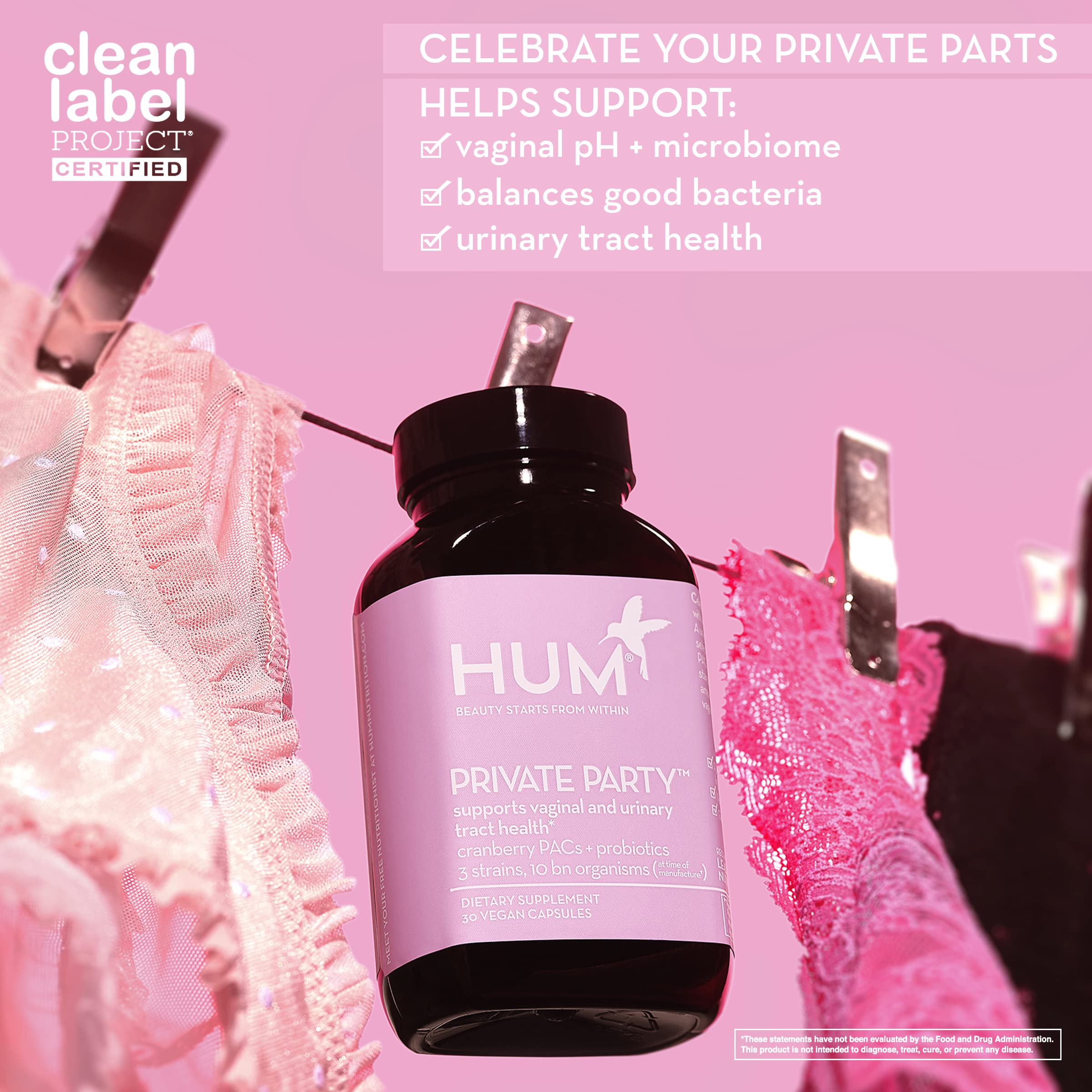 HUM Private Party cranberry PACs for urinary tract support
