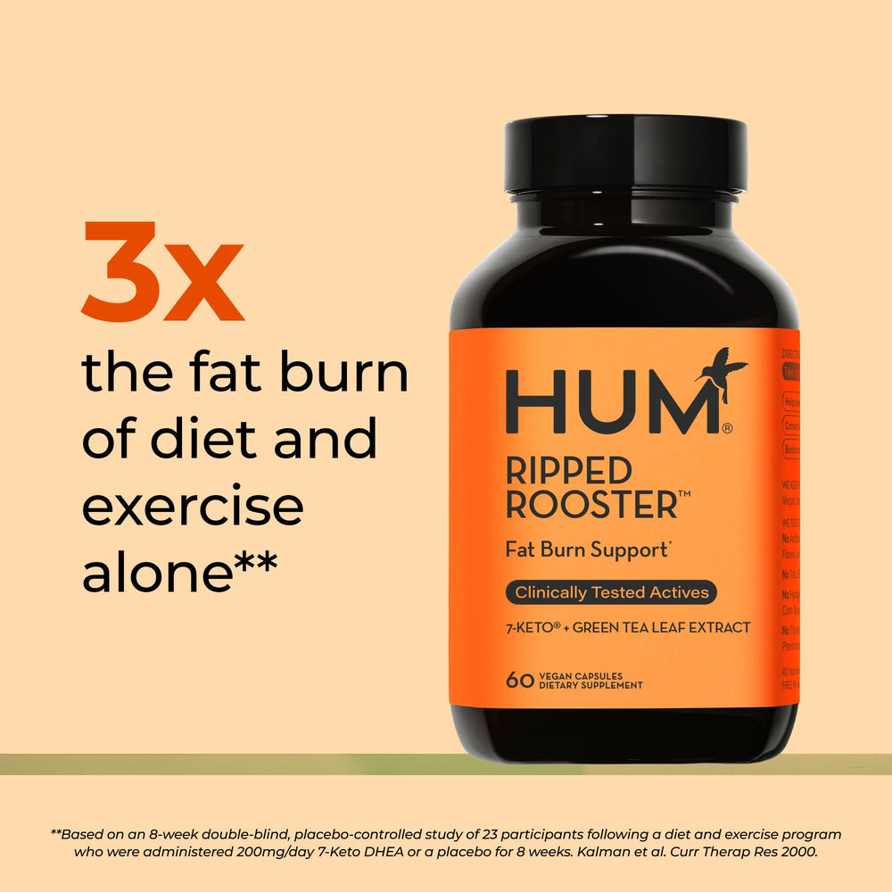 HUM Ripped Rooster bottle top shows Clean Label certification and purity
