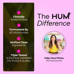 HUM Wing Man packaging flatlay emphasizes vegan clean-label formula.