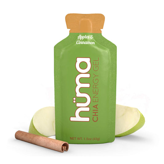 HÜMA CHIA ENERGY GEL Apple & Cinnamon packaging for steady energy during workouts.