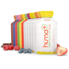 HÜMA CHIA ENERGY GEL Original Strawberry bottle for steady energy during runs