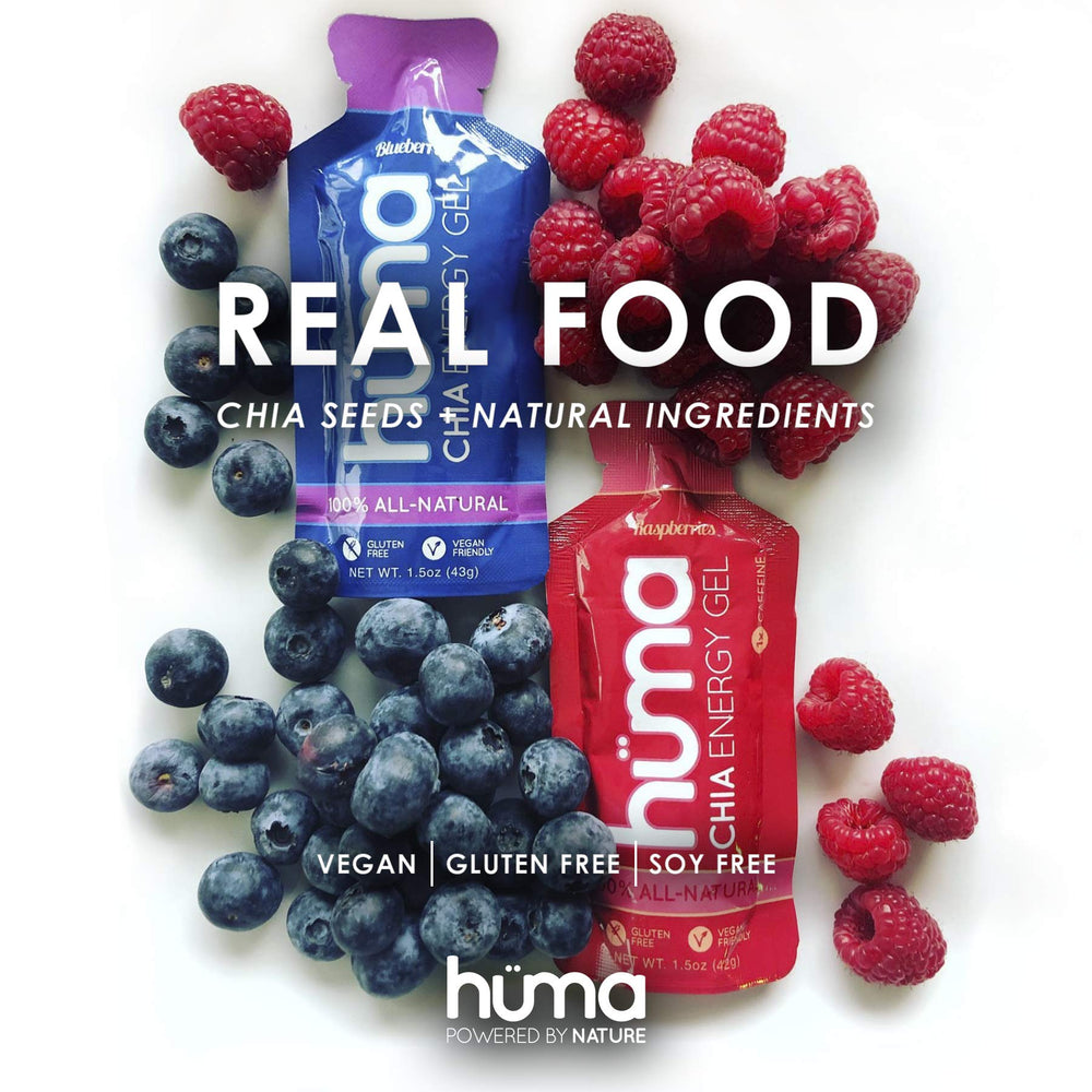 Hüma Chia Energy Gel texture with chia seeds close-up