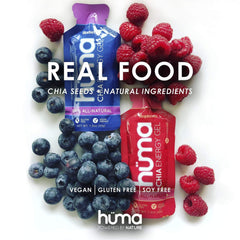 Hüma Chia Energy Gel texture with chia seeds close-up