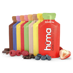 HÜMA Chia Energy Gel variety 24-pack packaging for on-the-go fueling
