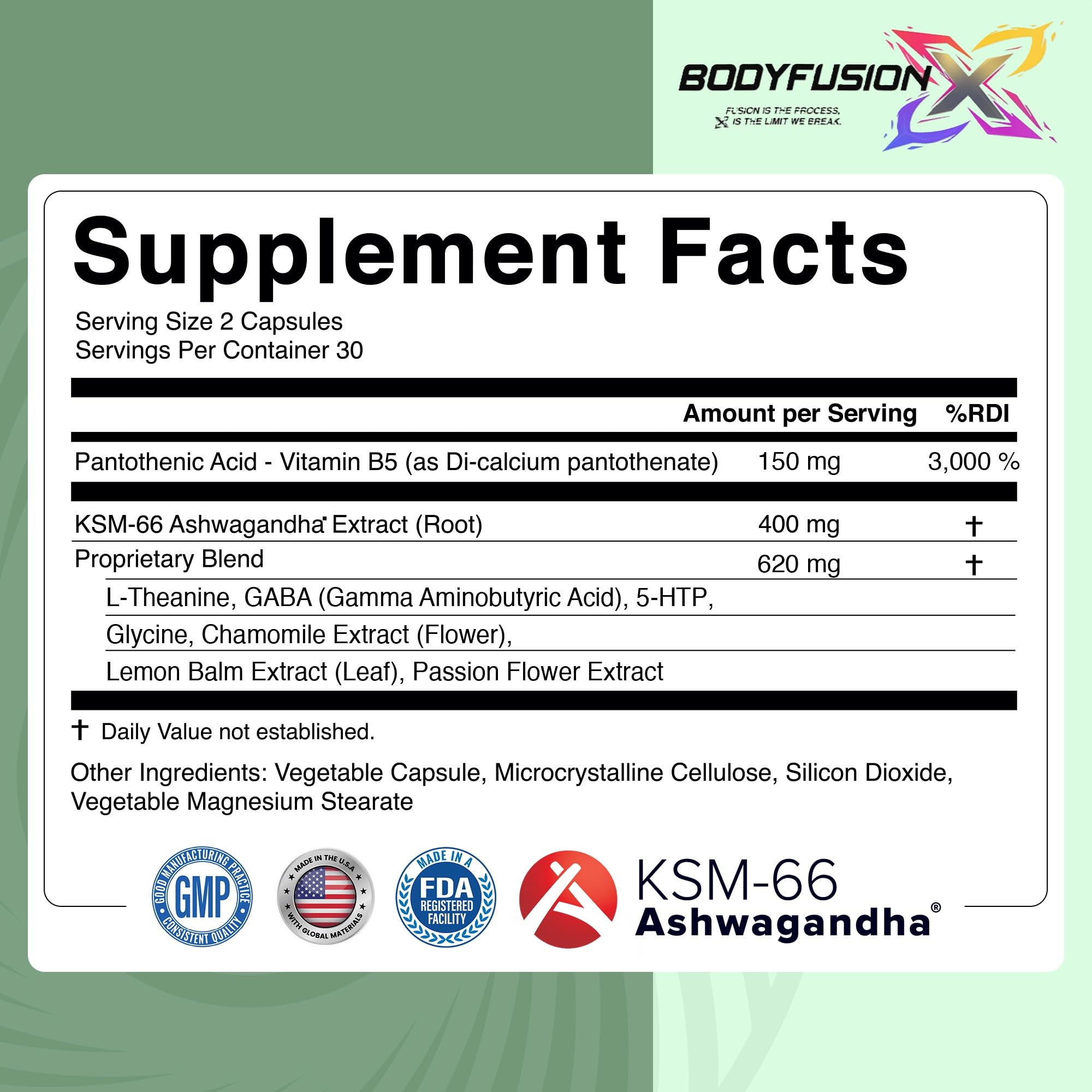 Vegan, non-GMO BodyFusionX capsules offer a clean sleep support option